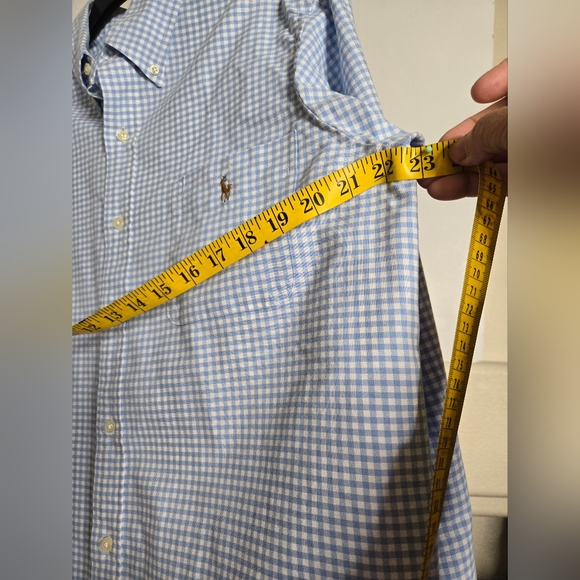 Ralph Lauren Men's Blue Checkered Classic Fit Performance Shirt XL TG - Picture 6 of 9